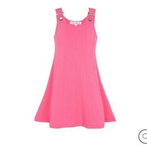 Little Parni Girls Varsity Jumper Dress Hot pink with Matching Tee size 10